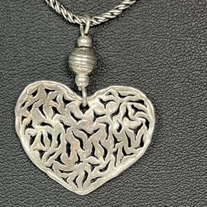 Vintage Silpada Sterling Silver 925 Filigree Heart Pend Chain Necklace Retired